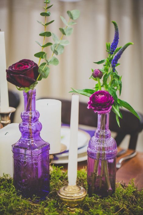 purple bud vases