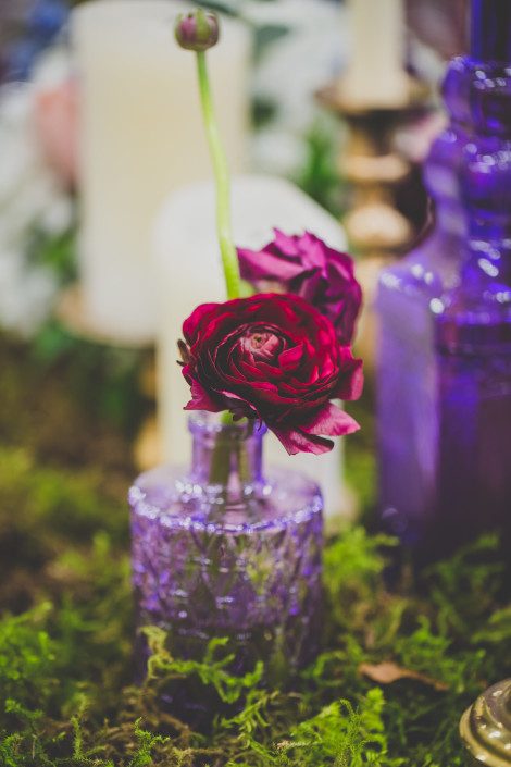 Purple bud vases