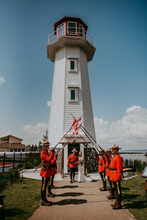 RCMP wedding by the Sylvan Lake Lighthouse
