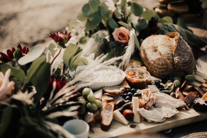 Charcuterie board for Lizelle and Shayne's Boho Drumheller Elopement