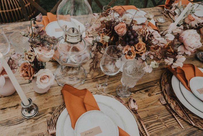 Centrepieces for Modern Boho and Terracotta styled shoot