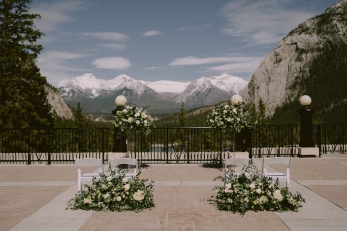 Mountain wedding setting