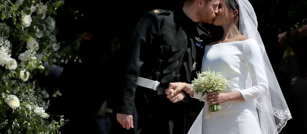 The Duchess of Sussex, Meghan Markle on her wedding day with a posy bouquet
