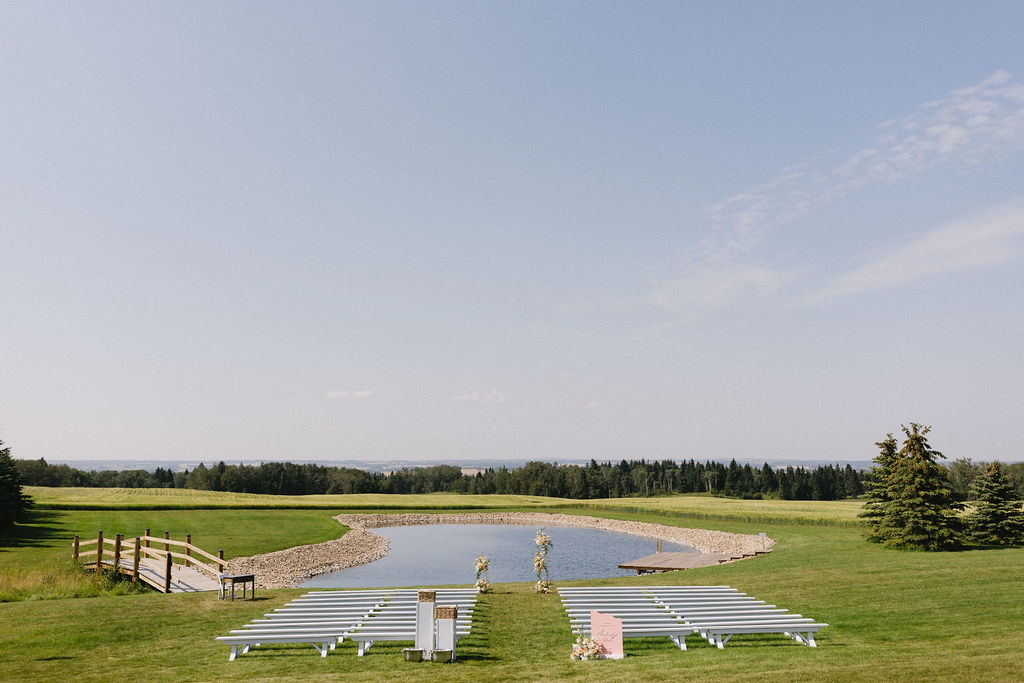 The ceremony set up for McKinley + Eric at the Tin Roof Event Centre