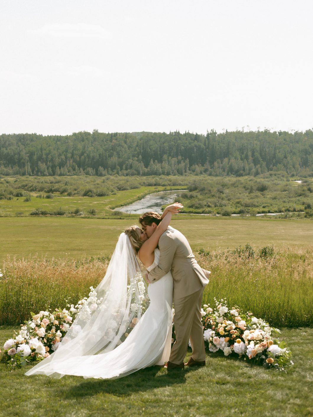 Katrina and Connor embraced in a kiss after saying their I do's.