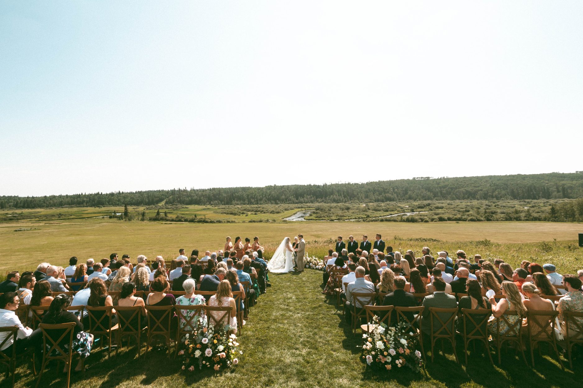 Amazing view of the Alberta family property during the romantic ceremony.