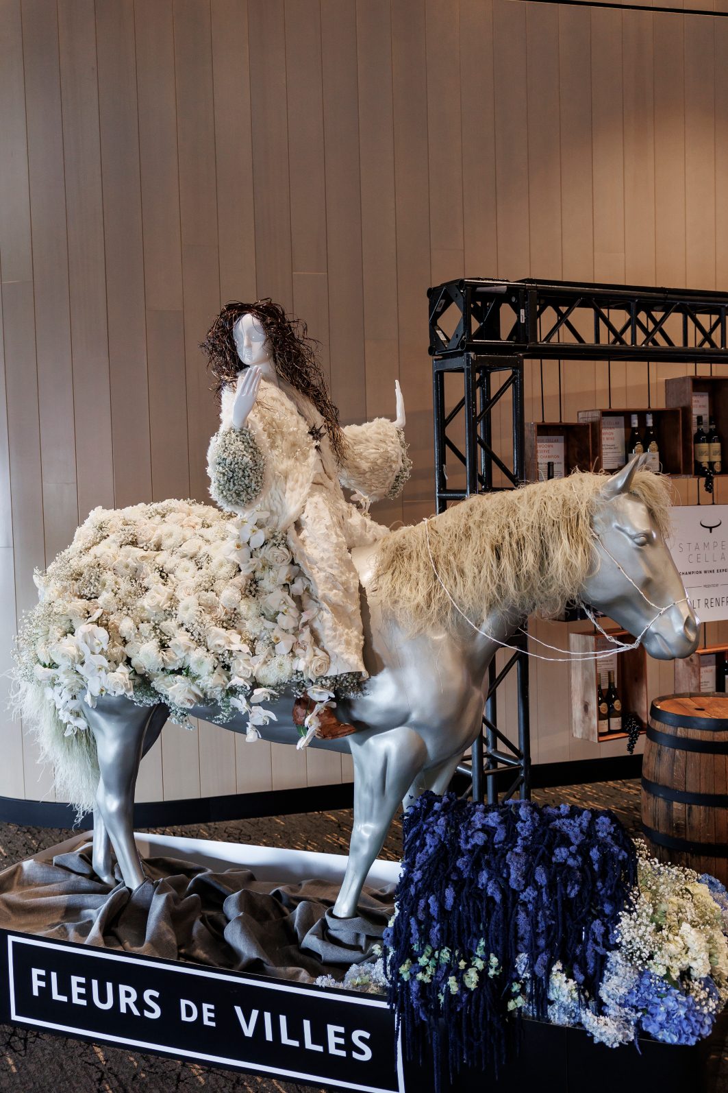 Calgary Fleur de Ville featured our version of Shania Twain from her "You're Still the one I want" music video where she is riding a horse in a white dress and robe.