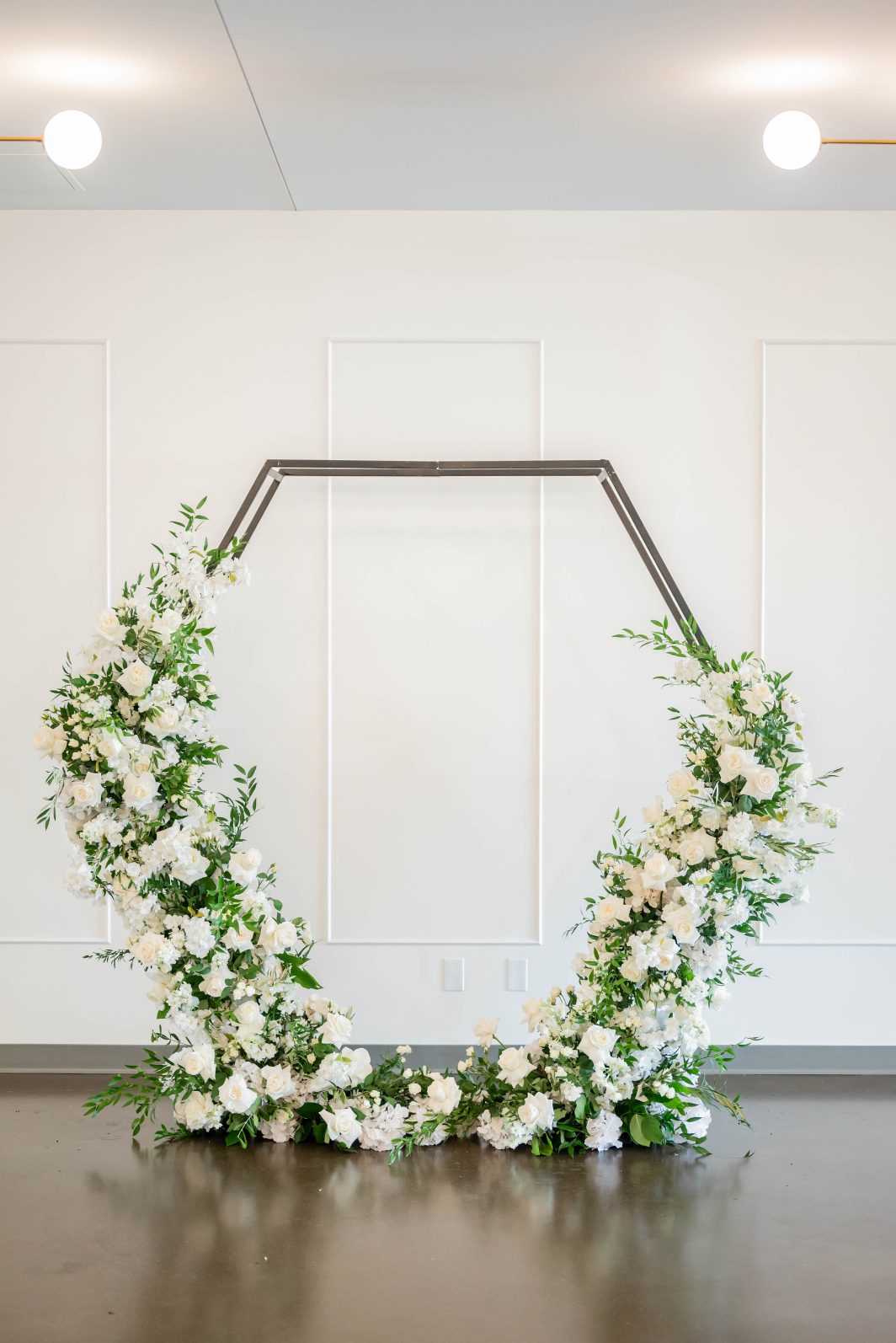 Hexagonal White Wedding Arch