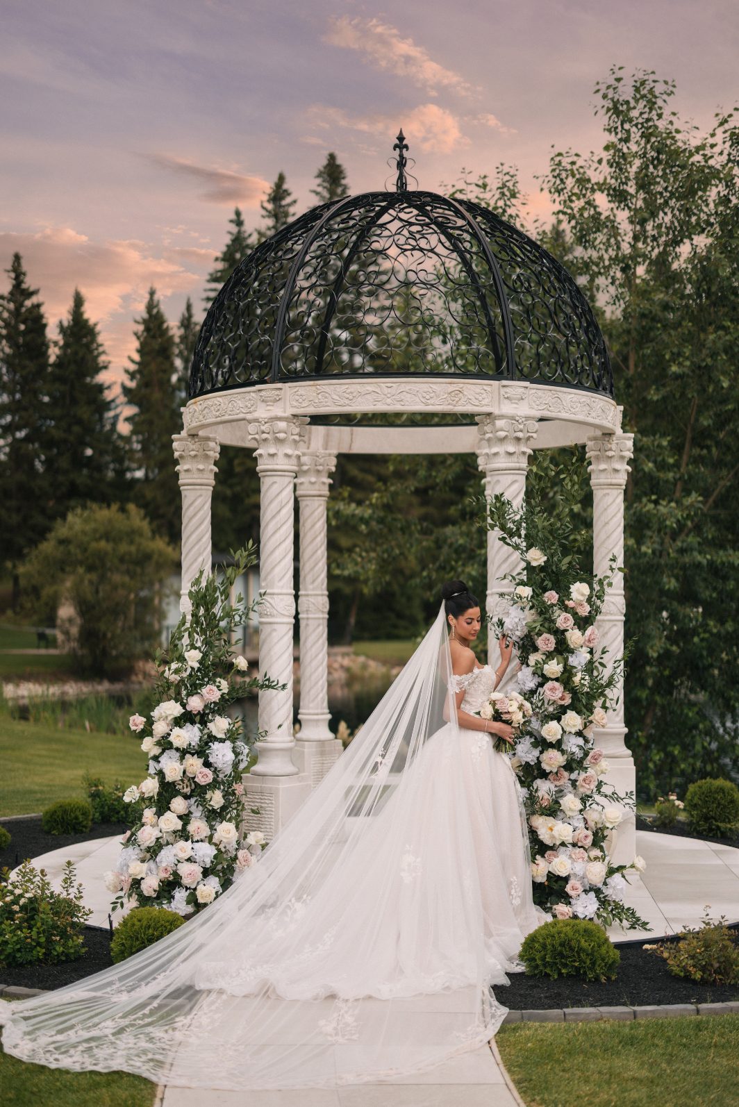 Pastel Wedding Broken Arch at Gazebo