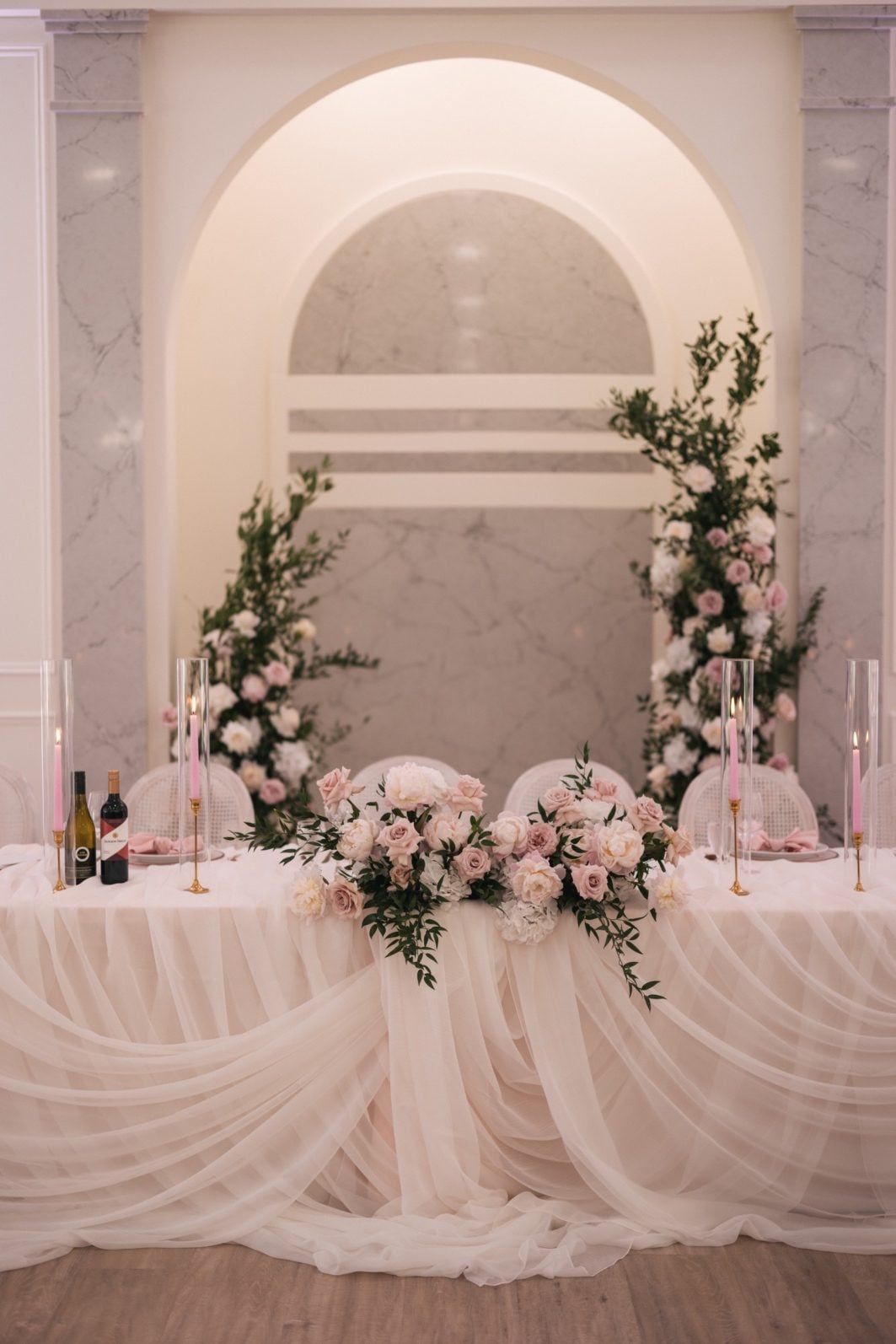 Blush Head Table at Archway Manor Reception
