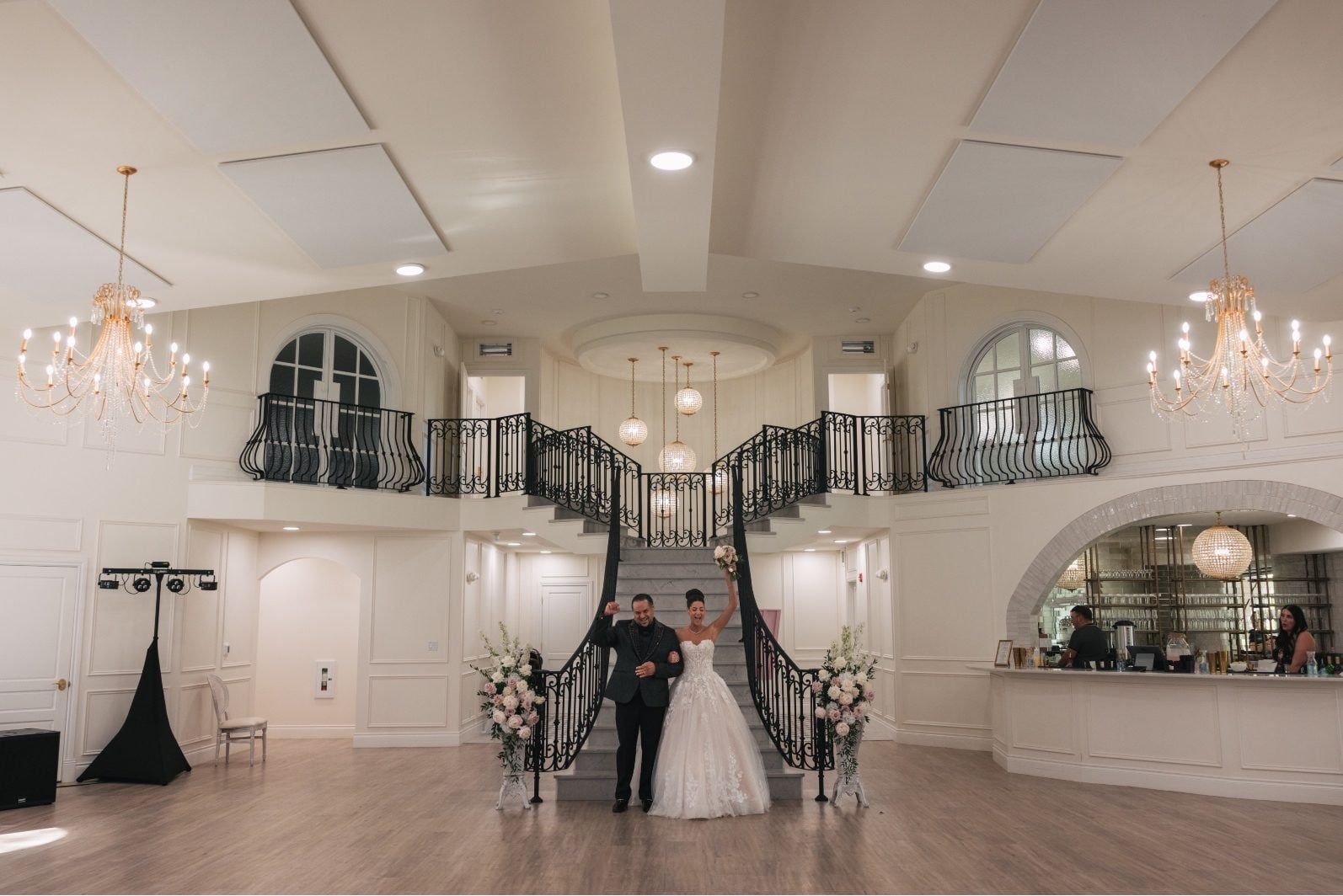 Couple Entering Blush Reception at Archway Manor