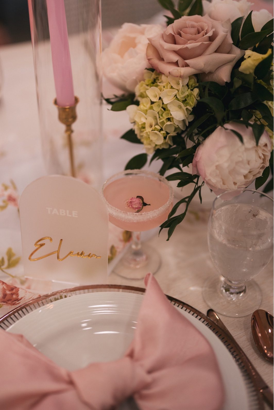 Guest Tables at Blush Archway Manor Reception